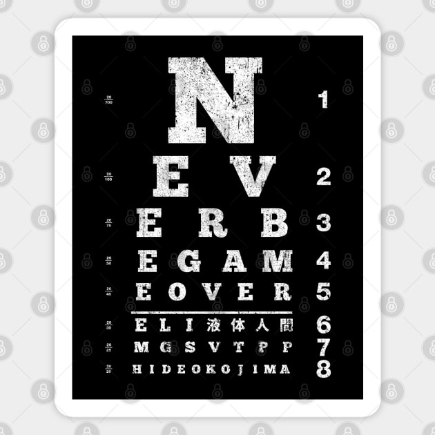 Never Be Game Over Eyechart Magnet by huckblade